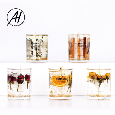 Phong cách phổ biến Hộp quà tặng hương liệu tùy chỉnh Real Flower Jelly Cup Wax