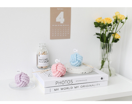 AROMA HOME Thiết kế bóng len tùy chỉnh Sợi len bóng nến hương liệu thô