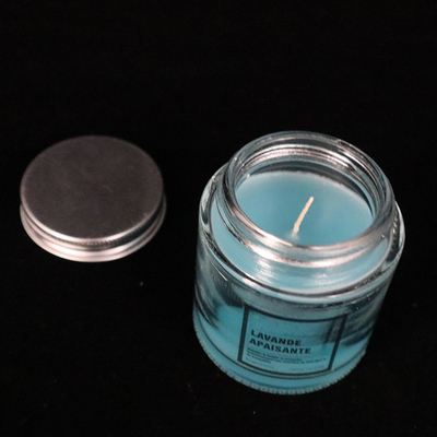 12 oz Lọ mứt thủy tinh màu xanh tự chế Nến Oải hương thơm cho phòng tắm phòng ngủ