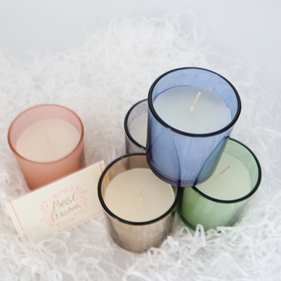2022 Aroma Home Đơn giản đầy màu sắc Thủy tinh Sáp thơm Nến thơm