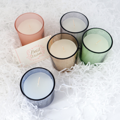 2022 Aroma Home Đơn giản đầy màu sắc Thủy tinh Sáp thơm Nến thơm