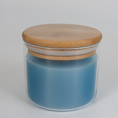 2022 Aroma Home Sang trọng Thủy tinh đầy màu sắc Sáp đậu nành Nến thơm có nắp gỗ