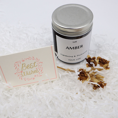 ODM Màu hổ phách Thủy tinh Đóng hộp Mason Jar Nến để tập trung vào liệu pháp hương thơm