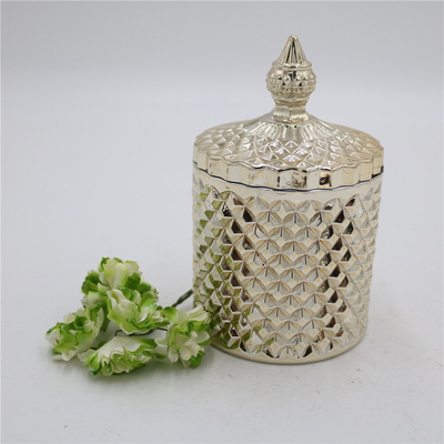Aroma Home Mạ vàng Nến thủy tinh kết cấu sang trọng Tùy chỉnh có nắp