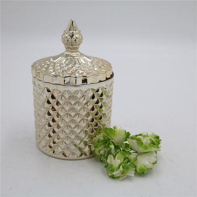 Aroma Home Mạ vàng Nến thủy tinh kết cấu sang trọng Tùy chỉnh có nắp