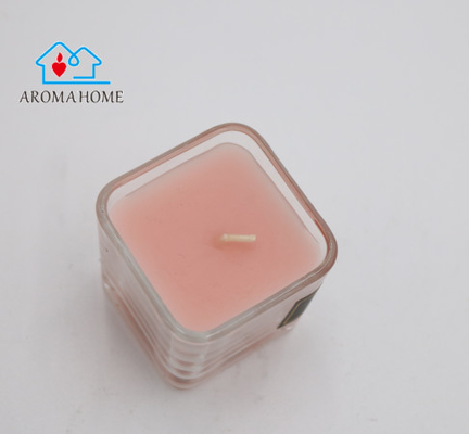 Nhãn đen tùy chỉnh Gardenia Bình thủy tinh vuông Nến thơm 9 Oz cho đám cưới