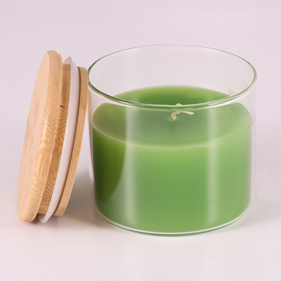 Nến thơm hương thơm bằng sáp Parafin tự nhiên 220G có nắp đậy bằng tre