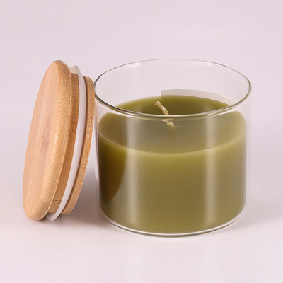 Nến thơm hương thơm bằng sáp Parafin tự nhiên 220G có nắp đậy bằng tre