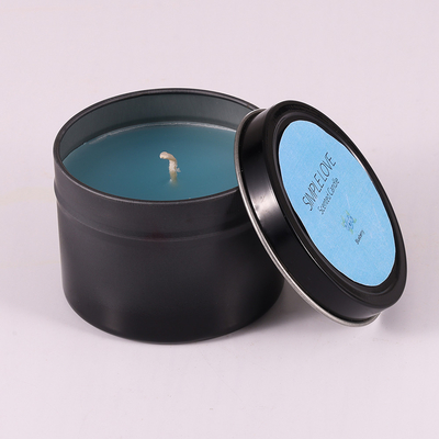 OEM 2 Oz tái chế mờ đen thiếc có thể nến cho phòng ngủ