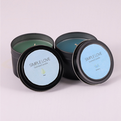 OEM 2 Oz tái chế mờ đen thiếc có thể nến cho phòng ngủ