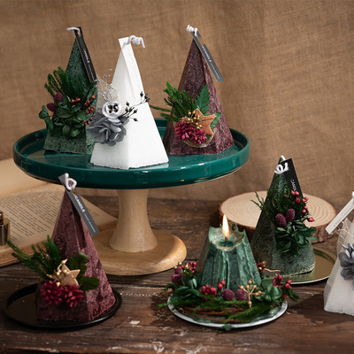 Tùy chỉnh Nến thơm Xmas Giáng sinh Cây thông Noel Bộ quà tặng 2pk