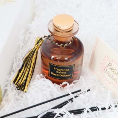 Bộ khuếch tán Aroma Reed 126ml Bộ quà tặng sang trọng trong chai màu nâu cho hương thơm gia đình