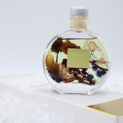 Bộ khuếch tán Aroma Reed Bộ quà tặng sang trọng 100ml với hoa khô màu nâu