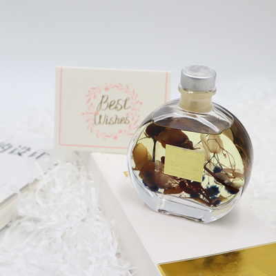 Bộ khuếch tán Aroma Reed Bộ quà tặng sang trọng 100ml với hoa khô màu nâu