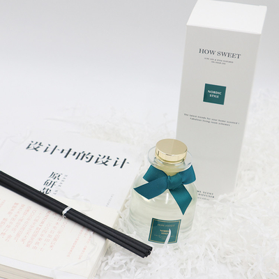Bộ khuếch tán Aroma Reed Bộ quà tặng sang trọng 126ml với ruy băng xanh và nhãn tùy chỉnh