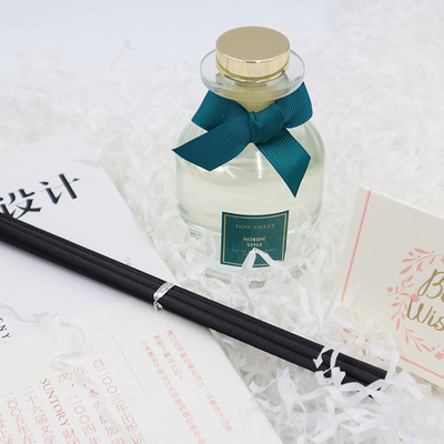 Bộ khuếch tán Aroma Reed Bộ quà tặng sang trọng 126ml với ruy băng xanh và nhãn tùy chỉnh