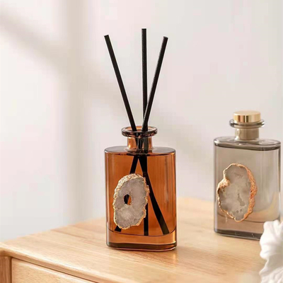 Bộ khuếch tán Aroma Reed Bộ quà tặng sang trọng màu nâu 180ml với trang trí vỏ trắng