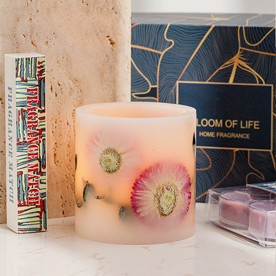 4pk Trang trí phòng tắm Tealight Bộ khuếch tán nến Bộ quà tặng hương thơm gia đình